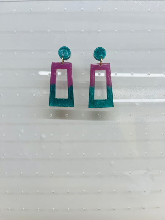 Ariel Earrings-Purple/Teal